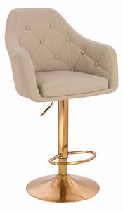 HR831W Scaun Crem Piele Ecologica Premium Soft cu Bază Aurie