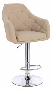 HR831W Scaun Crem Piele Ecologica Premium Soft cu Bază Cromata