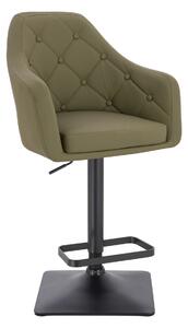 HR831KW Scaun Khaki Piele Ecologica Premium Soft cu Bază Neagră