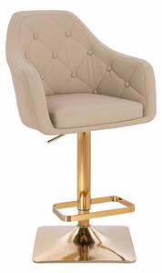 HR831KW Scaun Crem Piele Ecologica Premium Soft cu Bază Aurie