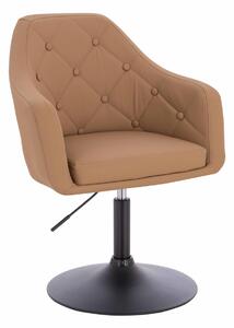 HR831N Scaun Caramel Piele Ecologica Premium Soft cu Bază Neagră