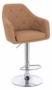 HR831W Scaun Caramel Piele Ecologica Premium Soft cu Bază Cromata