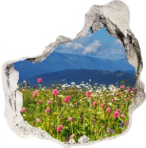 Autocolant 3D gaura cu priveliște Meadow în munți