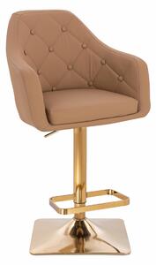 HR831KW Scaun Caramel Piele Ecologica Premium Soft cu Bază Aurie