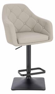 HR831KW Scaun Ecru Piele Ecologica Premium Soft cu Bază Neagră