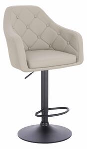HR831W Scaun Ecru Piele Ecologica Premium Soft cu Bază Neagră