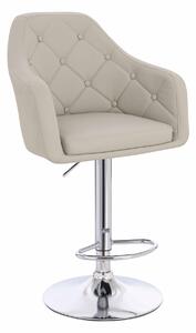 HR831W Scaun Ecru Piele Ecologica Premium Soft cu Bază Cromata