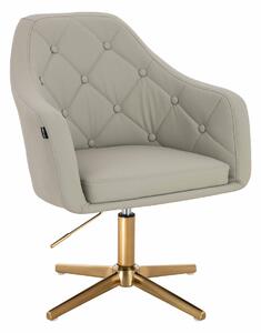 HR831CROSS Scaun Culoare in Piele Ecologica Premium Soft cu Bază Aurie