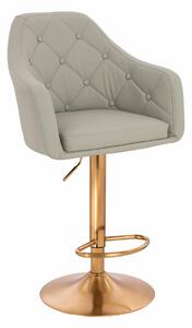 HR831W Scaun Culoare in Piele Ecologica Premium Soft cu Bază Aurie