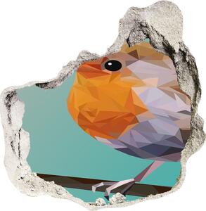 Autocolant 3D gaura cu priveliște Robin pasăre