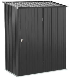 Outsunny Magazie de Gradina Pentru Unelte din Tabla de Otel, Magazie pentru Unelte cu Zavor, 161.5x94.5x196cm, Negru | Aosom Romania