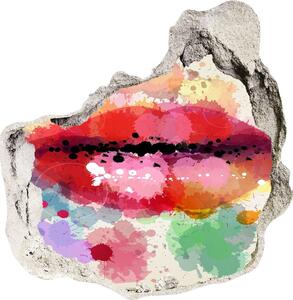 Autocolant gaură 3D buzele colorate