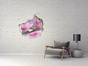 Autocolant 3D gaura cu priveliște magnolie roz