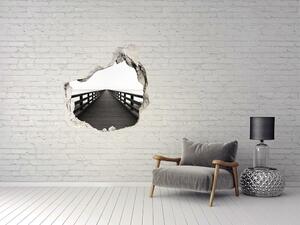 Fototapet 3D gaură în perete debarcader din lemn