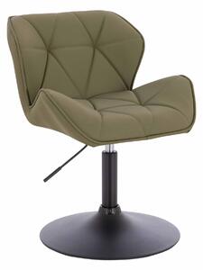 HR111N Scaun Khaki Piele Ecologica Premium Soft cu Bază Neagră