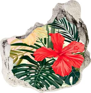 Autocolant de perete gaură 3D flori Hawaii