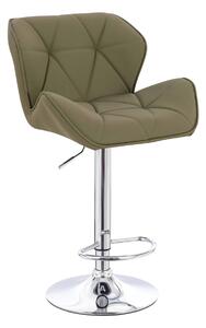 HR111W Scaun Khaki Piele Ecologica Premium Soft cu Bază Cromata