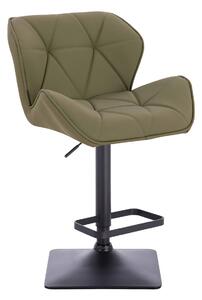 HR111KW Scaun Khaki Piele Ecologica Premium Soft cu Bază Neagră