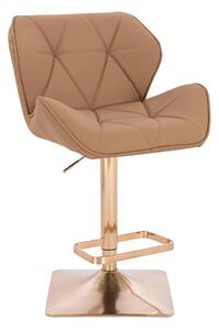 HR111KW Scaun Caramel Piele Ecologica Premium Soft cu Bază Aurie