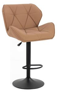HR111W Scaun Caramel Piele Ecologica Premium Soft cu Bază Neagră