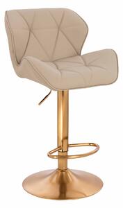 HR111W Scaun Crem Piele Ecologica Premium Soft cu Bază Aurie
