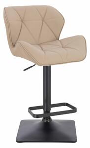 HR111KW Scaun Crem Piele Ecologica Premium Soft cu Bază Neagră