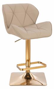 HR111KW Scaun Crem Piele Ecologica Premium Soft cu Bază Aurie