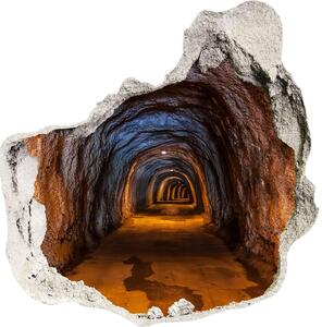 Fototapet 3D gaură în perete tunel subteran