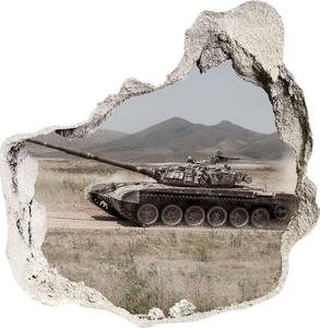 Autocolant 3D gaura cu priveliște Tank în deșert