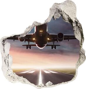 Autocolant 3D gaura cu priveliște avionul decolează