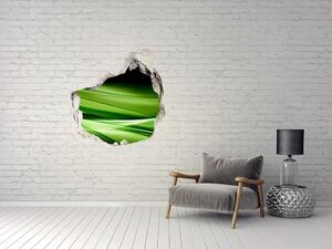 Fototapet 3D gaură în perete fundal valuri verzi