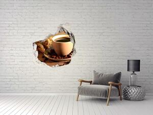 Fototapet 3D gaură în perete cafea aromatică