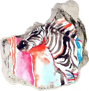 Autocolant gaură 3D zebră colorat