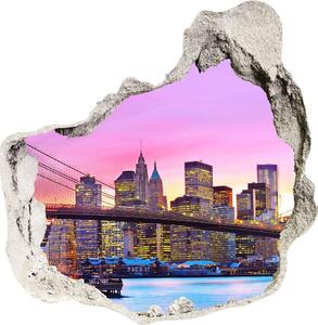 Autocolant de perete gaură 3D Manhattan New York City