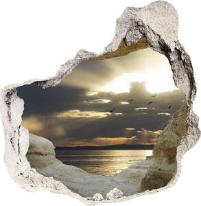 Autocolant 3D gaura cu priveliște Peștera de pe litoral