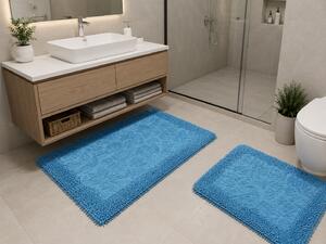 Covor baie, Butterflies Albastru, Covor 100% Bumbac, Dimensiunea 60x100 50x80 cm 60 x 100/50 x 80