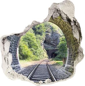 Autocolant 3D gaura cu priveliște tunel feroviar