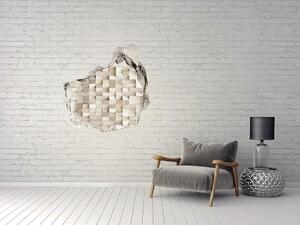Fototapet 3D gaură în perete cuburi de lemn