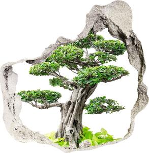 Autocolant 3D gaura cu priveliște copac bonsai
