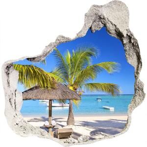 Autocolant 3D gaura cu priveliște plaja Mauritius