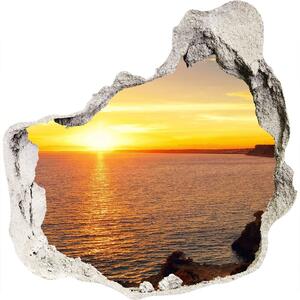 Autocolant 3D gaura cu priveliște Apus de soare pe mare