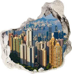 Autocolant 3D gaura cu priveliște Hong Kong panorama