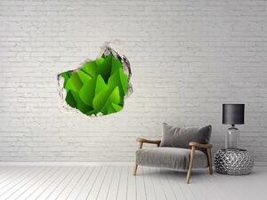 Autocolant 3D gaura cu priveliște Frunze verzi