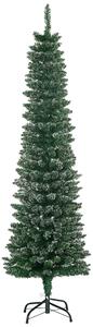 HOMCOM Brad de Crăciun Slim Nins cu 443 de Ramuri, Bază Detașabilă și Pliabilă, Ø48x165 cm, Verde | Aosom Romania