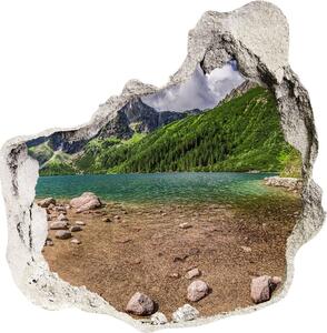 Autocolant un zid spart cu priveliște Lacul în munți