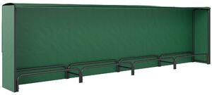 Outsunny Suport pentru Lemne 1 m³, Reglabil, cu Husă Impermeabilă din PE, Metal, 360 x 36 x 99 cm, Negru și Verde Închis | Aosom Romania