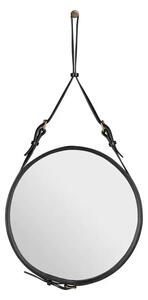 Adnet Wall Mirror Circular Ø45 Black Leather - GUBI