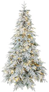 HOMCOM Brad de Crăciun Înzăpezit 180 cm cu 350 de Lumini LED Alb Cald, Timer, Telecomandă, 8 Modalități, 740 de Ramuri Ignifuge | Aosom Romania