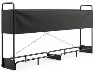 Outsunny Suport Lemne de Foc Interior și Exterior din Oțel Galvanizat cu Husă Oxford, 500 kg, 260x38x118 cm, Negru | Aosom Romania