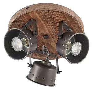 Rubinjo 3 Round Plafonieră Wood/Black - Lindby
